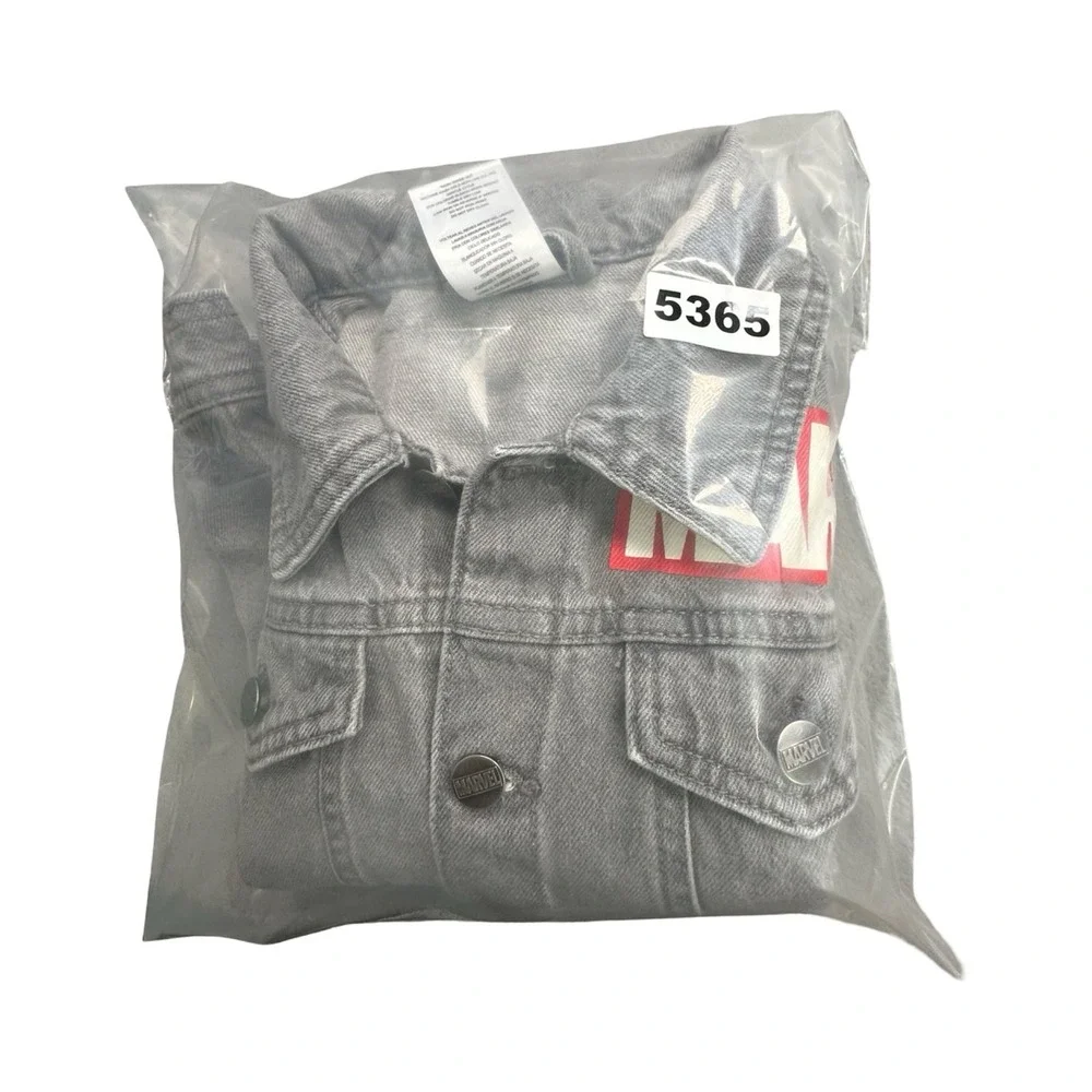 Marvel Denim Jacket Kids 6 Gray Avengers Graphic Comic Book Trucker SP247657CM